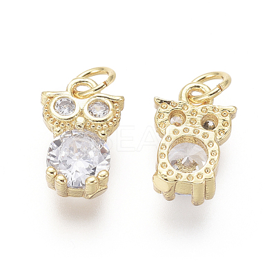 Brass Charms ZIRC-L087-039G-1
