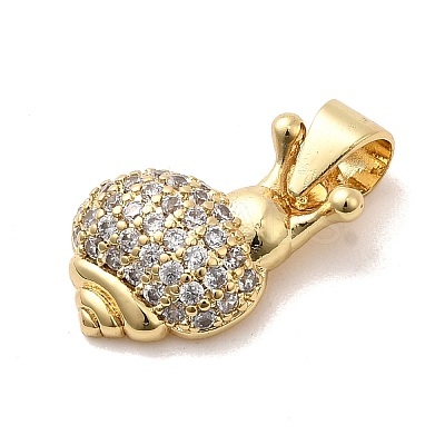 Brass Micro Pave Cubic Zirconia Charms KK-C137-06A-G-1