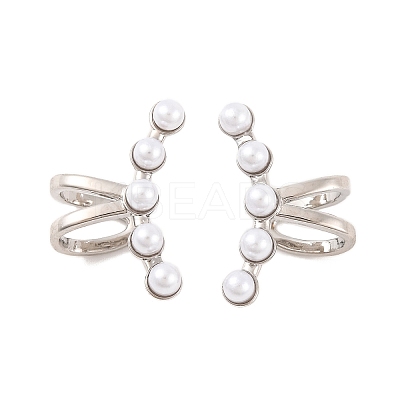 Brass Cuff Earrings EJEW-U015-19P-1
