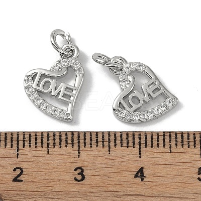 Brass Micro Pave Clear Cubic Zirconia Pendants KK-S367-14B-1