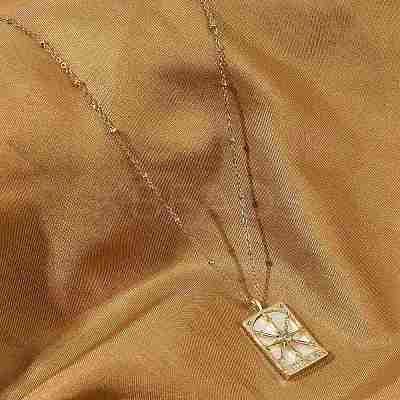 Brass Cubic Zirconia Pendant Necklaces NJEW-H051-01G-02-1