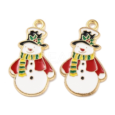 Christmas Theme Rack Plating Alloy Pendants X-FIND-M020-04G-07-1