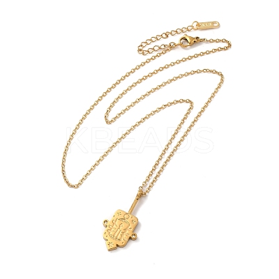 304 Stainless Steel Pandant Necklace for Men Women NJEW-O126-02G-01-1