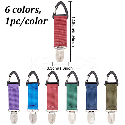 6Pcs 6 Colors Nylon Strap Band Hat Clips FIND-GO0001-13-1