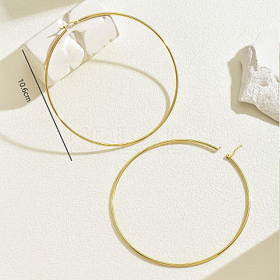 Stylish 201 Stainless Steel Exaggerated Ring Hoop Earrings YK5940-1