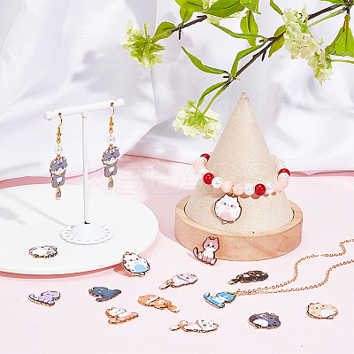 30Pcs 15 Styles Alloy Enamel Pendants ENAM-SC0005-45-1