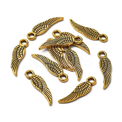 Tibetan Style Alloy Wing Charms TIBEP-3344-AG-RS-1