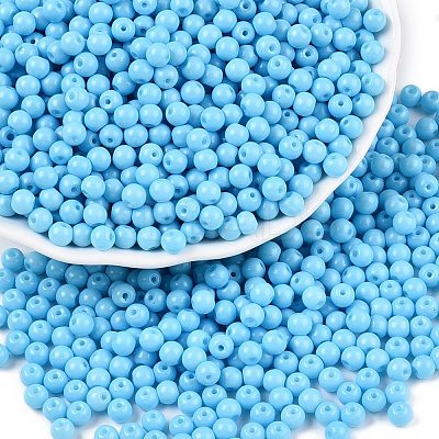 Opaque Baking Paint Glass Beads DGLA-T004-03A-1
