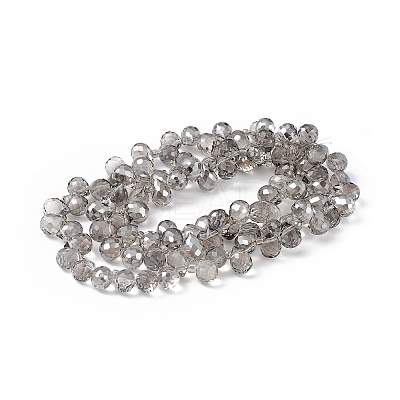 Transparent Electroplate Glass Beads Strands EGLA-F152B-PL01-1