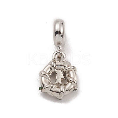Alloy Rhinestone European Dangle Charms PALLOY-I218-22AS-1