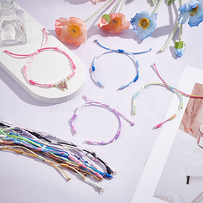 12 Colors Segment Dyed Nylon Thread Cord Bracelets Making BJEW-UN00011-1