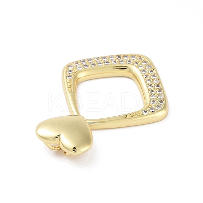 Rack Plating Brass Micro Pave Clear Cubic Zirconia Pendants KK-H474-19G-09-1