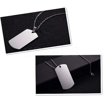201 Stainless Steel Rectangle Stamping Blank Tag Pendants STAS-BC0002-18P-1