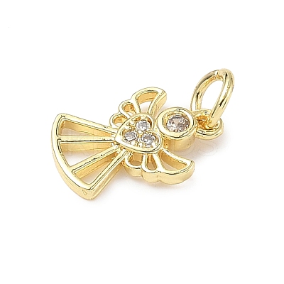 Brass Micro Pave Cubic Zirconia Charms X-ZIRC-I356-40G-1
