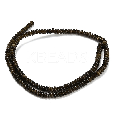 Natural Golden Sheen Obsidian Beads Strands G-L635-A11-4x2mm-01-1