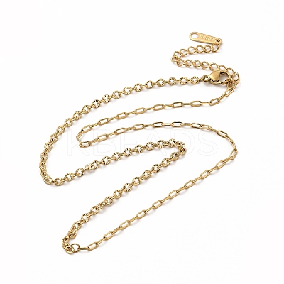 Ion Plating(IP) 304 Stainless Steel Cable Chain Necklace for Women LS-NJEW-E081-06G-1