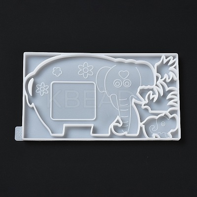 DIY Elephant Photo Frame & Grass Decoration Silicone Molds DIY-I099-56-1