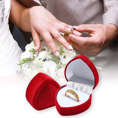 1Pc Valentine's Day Cherry Shaped Velvet Ring Gift Boxes VBOX-YW0001-01-1