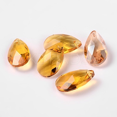 Faceted Teardrop Glass Pendants GLAA-O008-A14-1