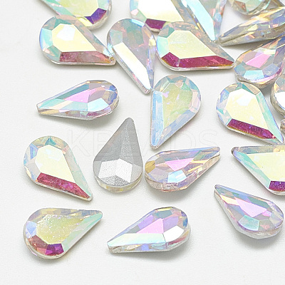 Pointed Back Glass Rhinestone Cabochons RGLA-T082-6x10mm-05-1
