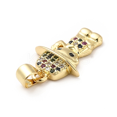 Brass Micro Pave Cubic Zirconia Pendants KK-H433-11B-G-1