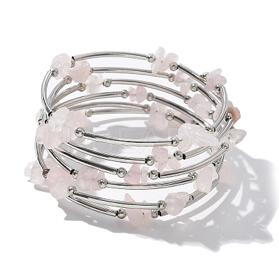 Gemstone Chip Warp Bracelets X-BJEW-JB01517-01-1