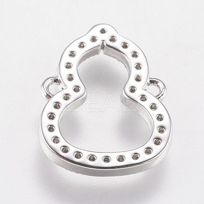 Brass Micro Pave Cubic Zirconia Links ZIRC-J040-04P-NR-1
