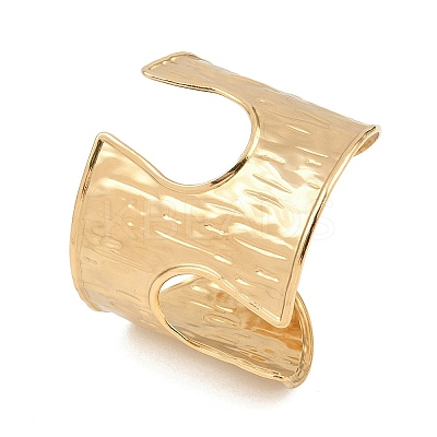 Hammered 304 Stainless Steel Cuff Bangles BJEW-Z164-01G-1