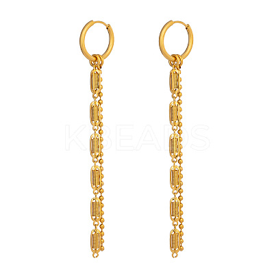 Chain Tassel 304 Stainless Steel Hoop Earrings SU3724-1