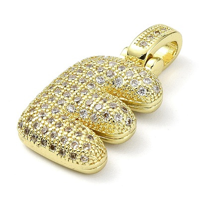 Brass Micro Pave Clear Cubic Zirconia Pendants KK-M279-01G-E-1