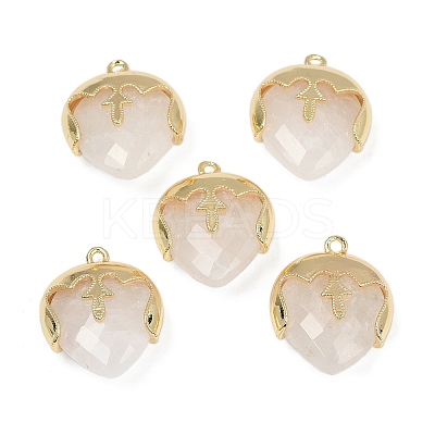 Natural Quartz Crystal Faceted Pendants G-K347-09G-01-1