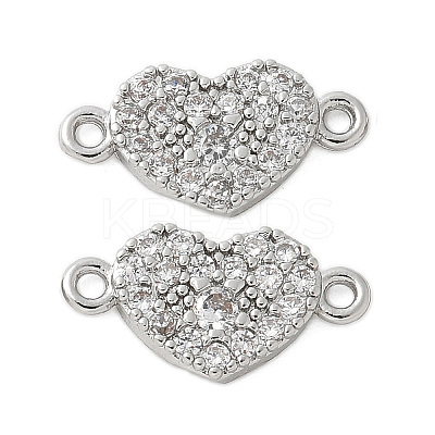 Brass Micro Pave Cubic Zirconia Connector Charms KK-U056-43P-1