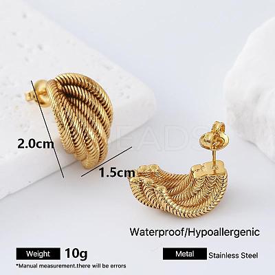 Geometric 304 Stainless Steel Stud Earrings for Women PP5518-1