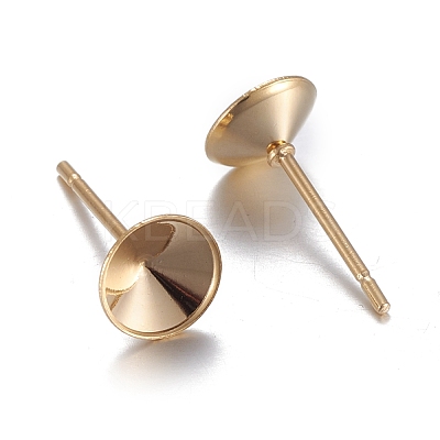 304 Stainless Steel Post Stud Earring Settings X-STAS-L238-082E-G-1