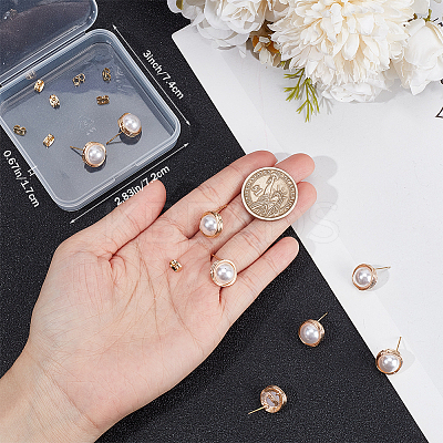 10Pcs Brass Stud Earring Findings KK-BBC0011-38-1