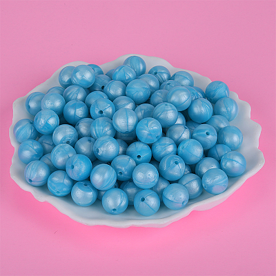 Round Silicone Focal Beads SI-JX0046A-54-1