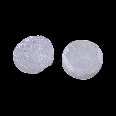 Electroplate Natural Druzy Crystal Cabochons G-L047-8mm-05-1