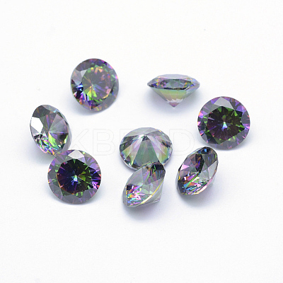 Cubic Zirconia Pointed Back Cabochons X-ZIRC-M002-4mm-010-1