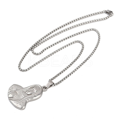Virgin 201 Stainless Steel Pendant Necklaces for Men Women LS-NJEW-K283-17P-1