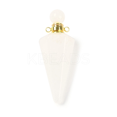 Natural Quartz Crystal Faceted Cone Openable Perfume Bottle Big Pendants G-L524-18G-11-1