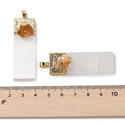 Natural Citrine & Selenite Big Pendants G-H084-09G-04-1