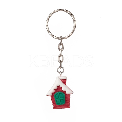Christmas Theme Resin Pendant Keychain KEYC-JKC00443-1