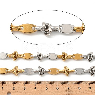 304 Stainless Steel Two Tone Oval with knot Link Chains CHS-F022-03GP-1