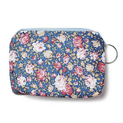 Rose Flower Pattern Cotton Cloth Wallets ABAG-Q043-03-1