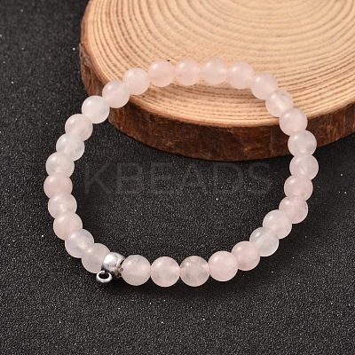Round Natural Gemstone Beaded Stretch Bracelets BJEW-JB02147-1