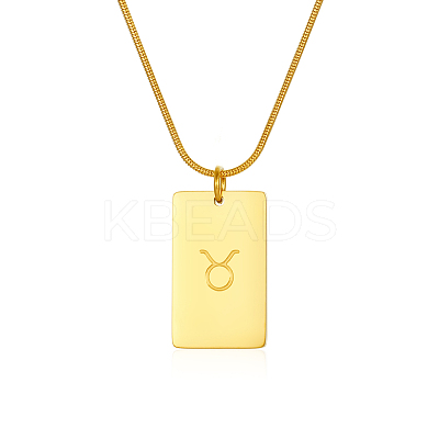 Stylish Stainless Steel 12 Zodiac Rectangle Pendant Necklaces for women GA2858-3-1