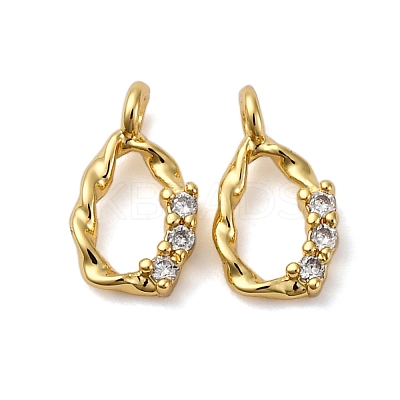 Brass Micro Pave Cubic Zirconia Pendants KK-P308-48G-1