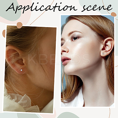 100Pcs 304 Stainless Steel Round Stud Earrings EJEW-BBC0002-05C-P-1