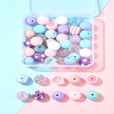 DIY Round Acrylic & Resin Jewelry Making Findings Kits DIY-FS0007-63-1