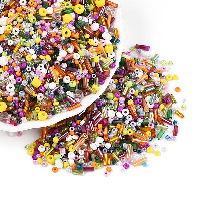 Mixed Electroplate and Non-electroplating Glass Seed Beads GLAA-SZC0007-02C-1